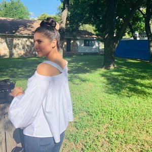 White Almost-Strapless Blouse